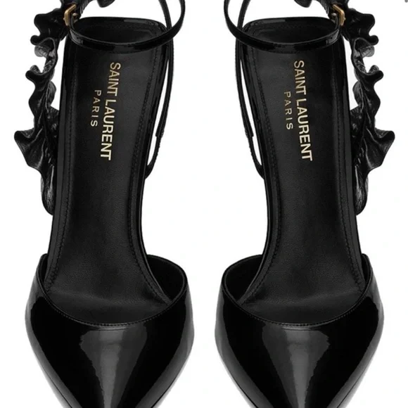 Saint Laurent Glossy Black Heels - Picture 4 of 7